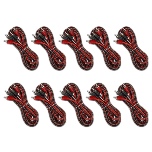 12 ft Ultra Flex 100% OFC RCA Cable Wire – 10-Pack.