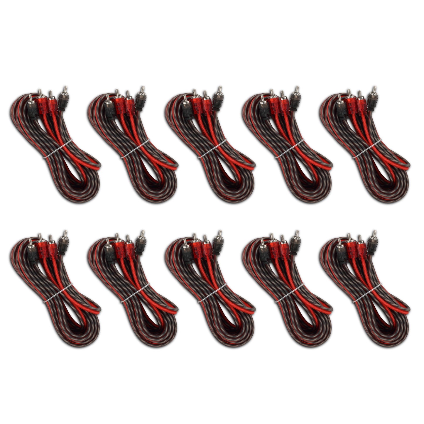 16 ft Ultra Flex 100% OFC RCA Cable Wire – 10-Pack.
