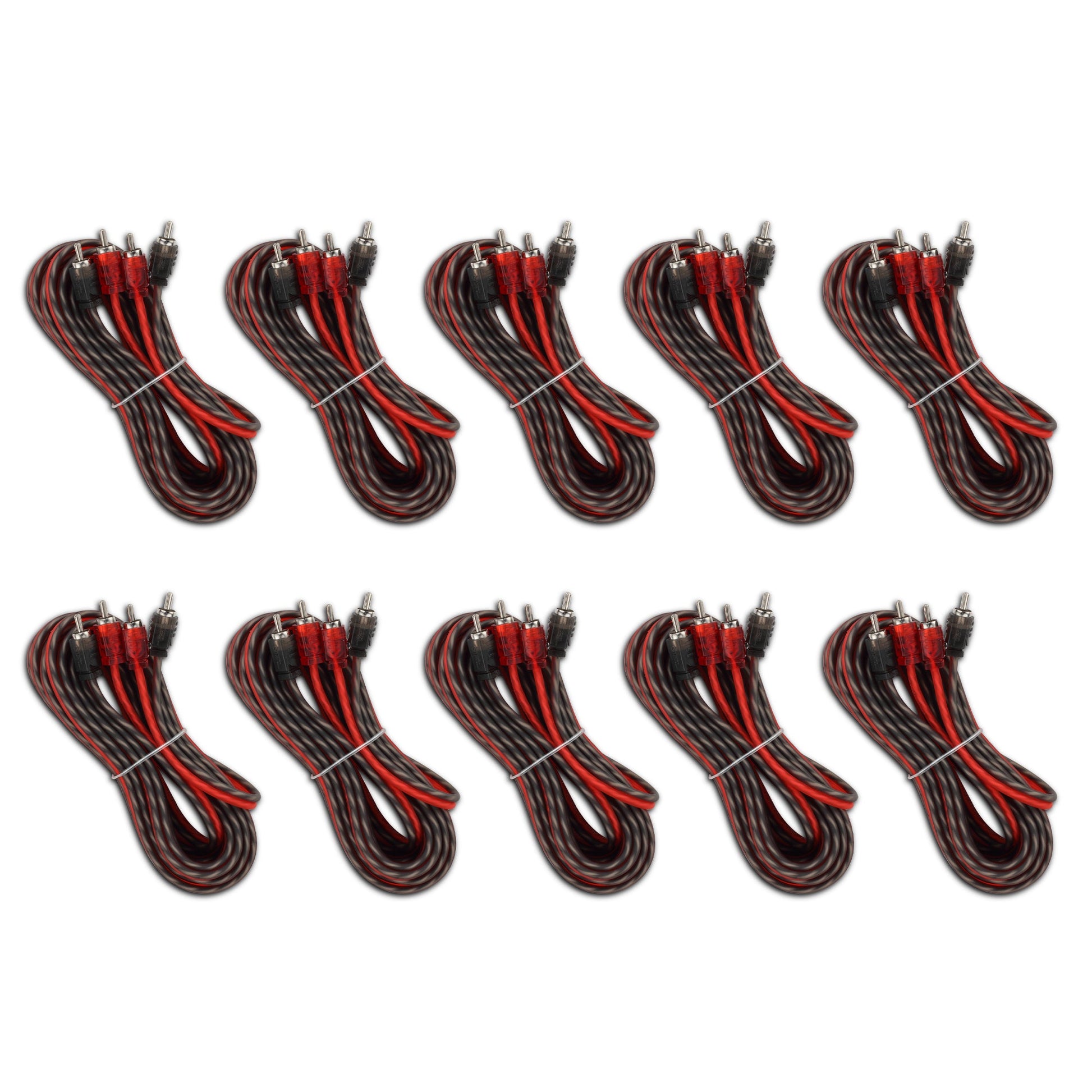 16 ft Ultra Flex 100% OFC RCA Cable Wire – 10-Pack.