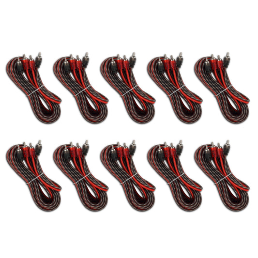16 ft Ultra Flex 100% OFC RCA Cable Wire – 10-Pack.