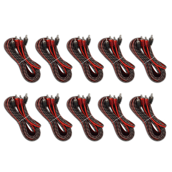 16 ft Ultra Flex 100% OFC RCA Cable Wire – 10-Pack.