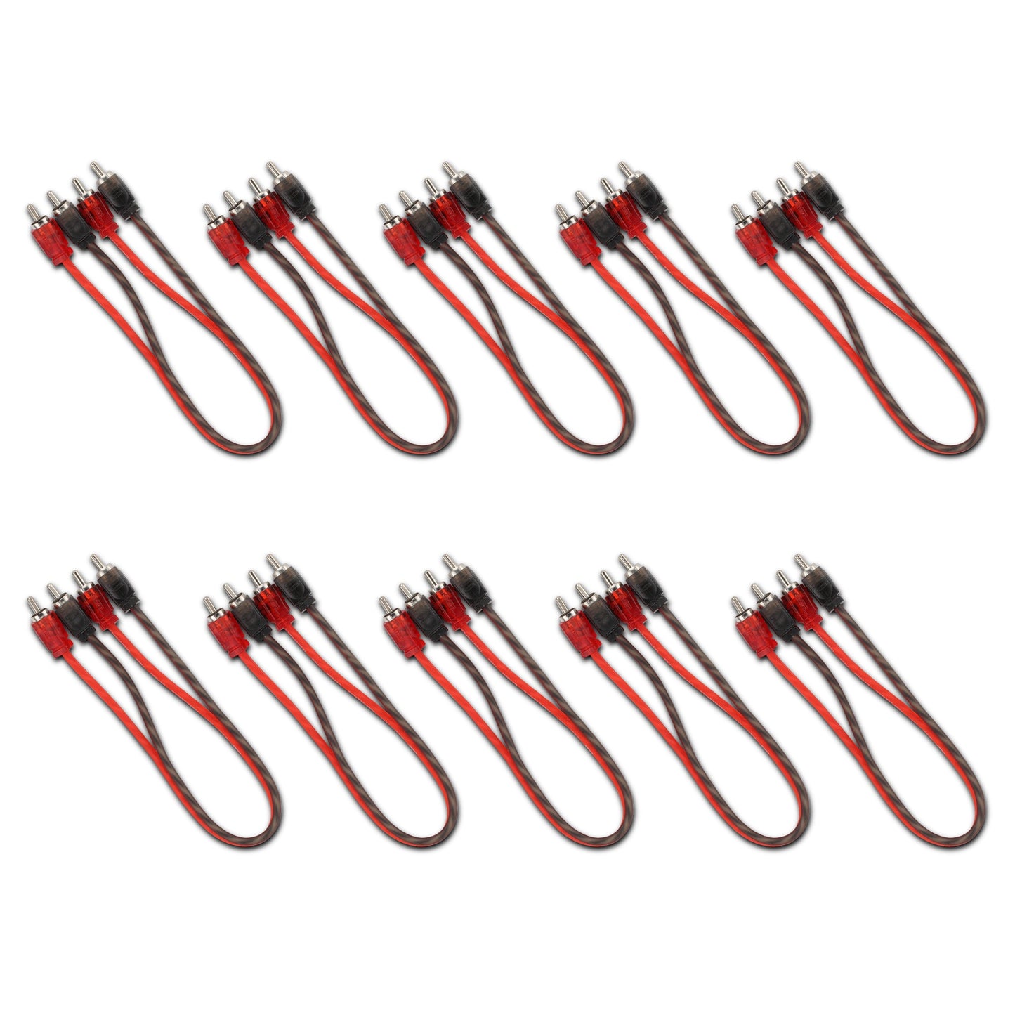 1 ft Ultra Flex 100% OFC RCA Cable Wire – 10-Pack.