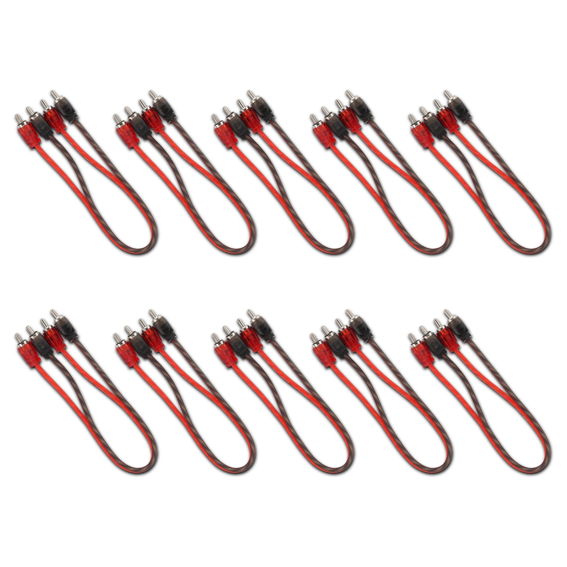 1 ft Ultra Flex 100% OFC RCA Cable Wire – 10-Pack.