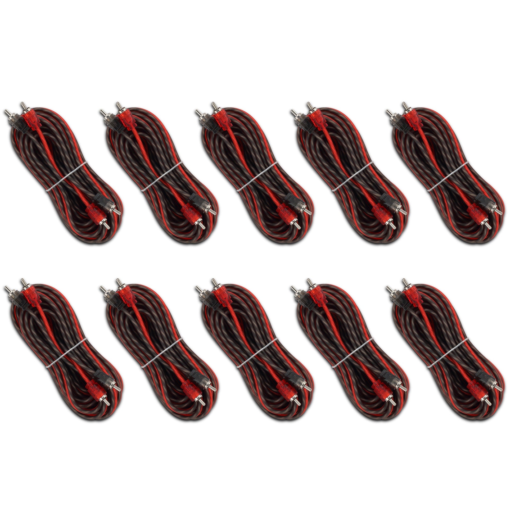 20 ft Ultra Flex 100% OFC RCA Cable Wire – 10-Pack.