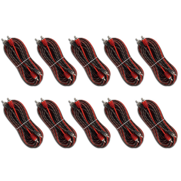 20 ft Ultra Flex 100% OFC RCA Cable Wire – 10-Pack.