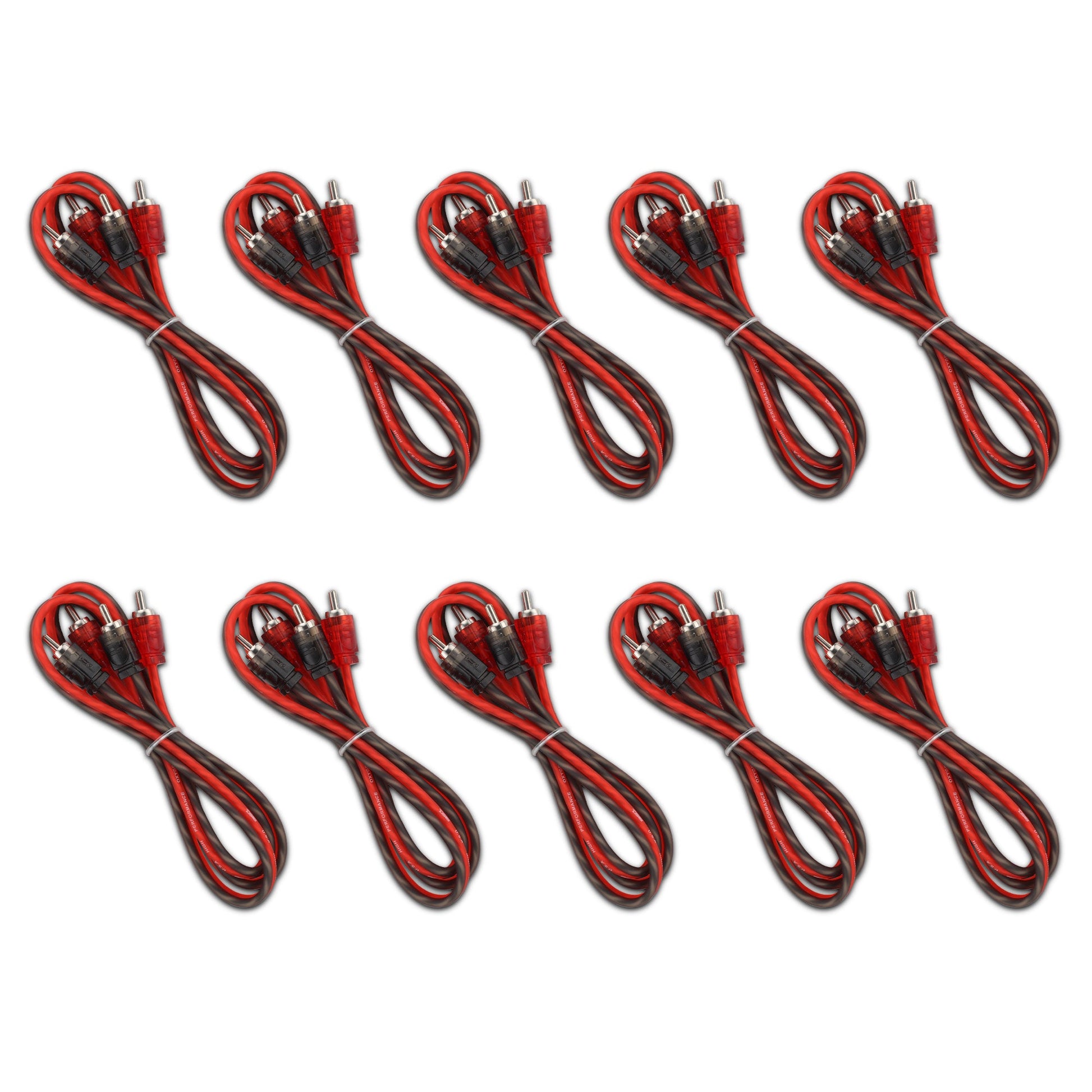 3 ft Ultra Flex 100% OFC RCA Cable Wire – 10-Pack.
