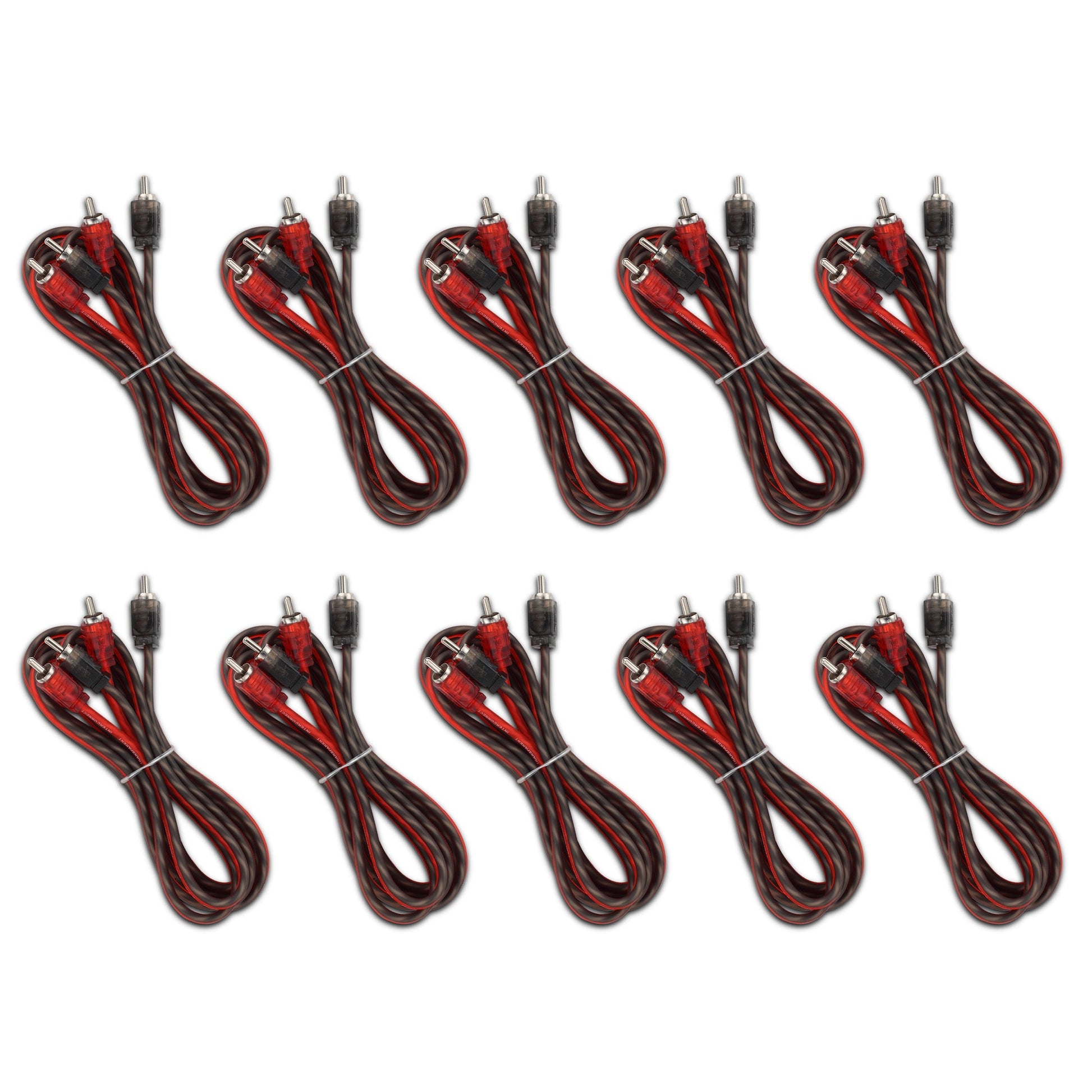 6 ft Ultra Flex 100% OFC RCA Cable Wire – 10-Pack.