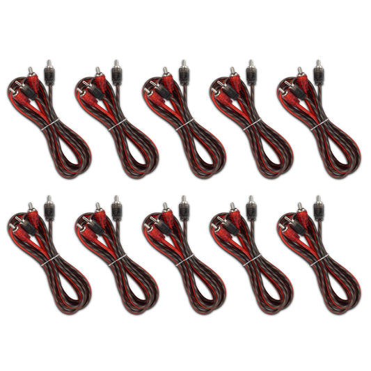 6 ft Ultra Flex 100% OFC RCA Cable Wire – 10-Pack.