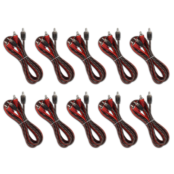 6 ft Ultra Flex 100% OFC RCA Cable Wire – 10-Pack.