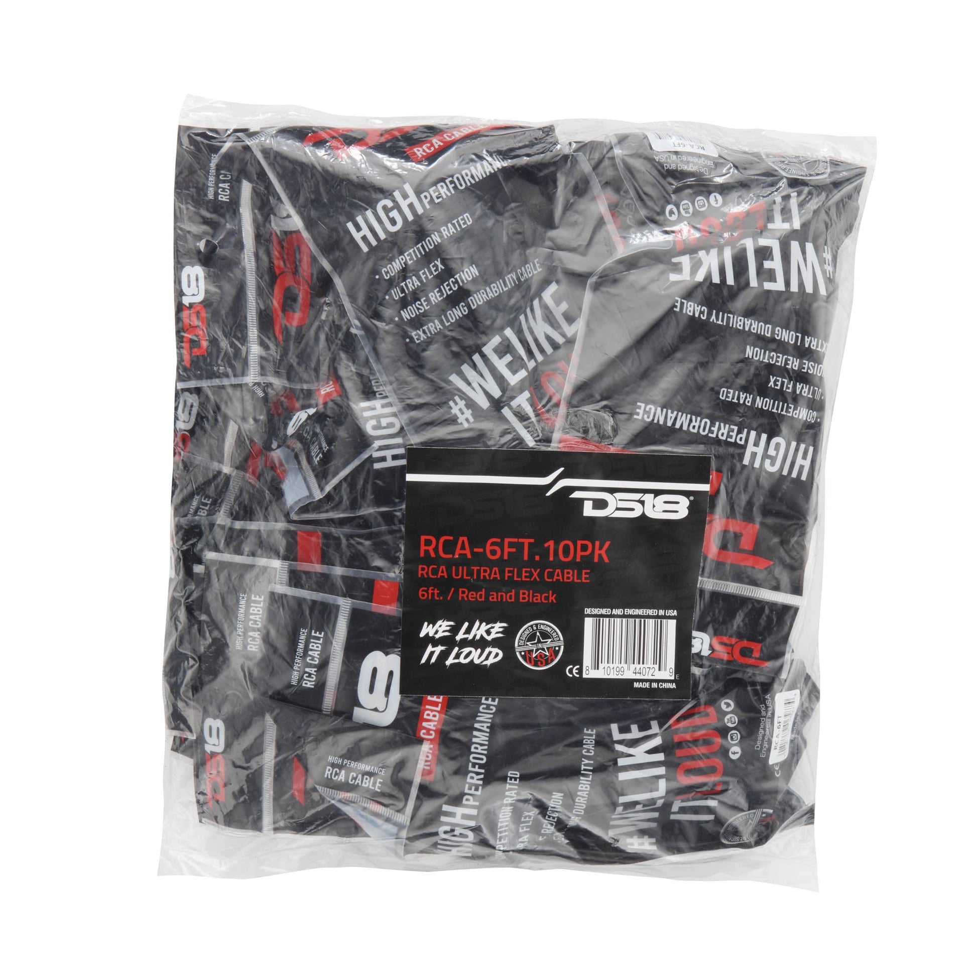 6 ft Ultra Flex 100% OFC RCA Cable Wire – 10-Pack.
