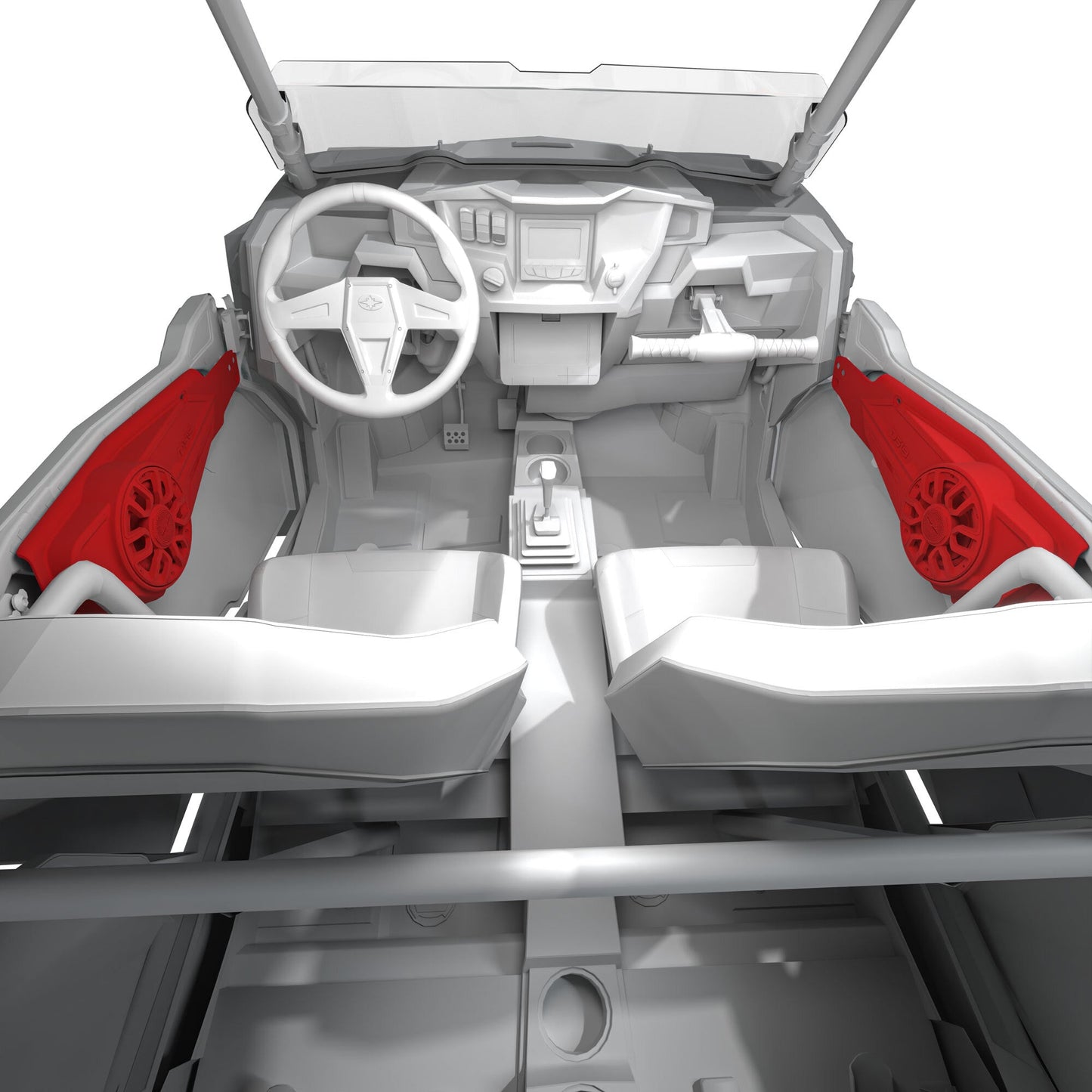 Polaris Front Door Panels Loaded with 6.5" NXL-iQ Coaxial Speakers for RZR-XP Models (2014-2023).