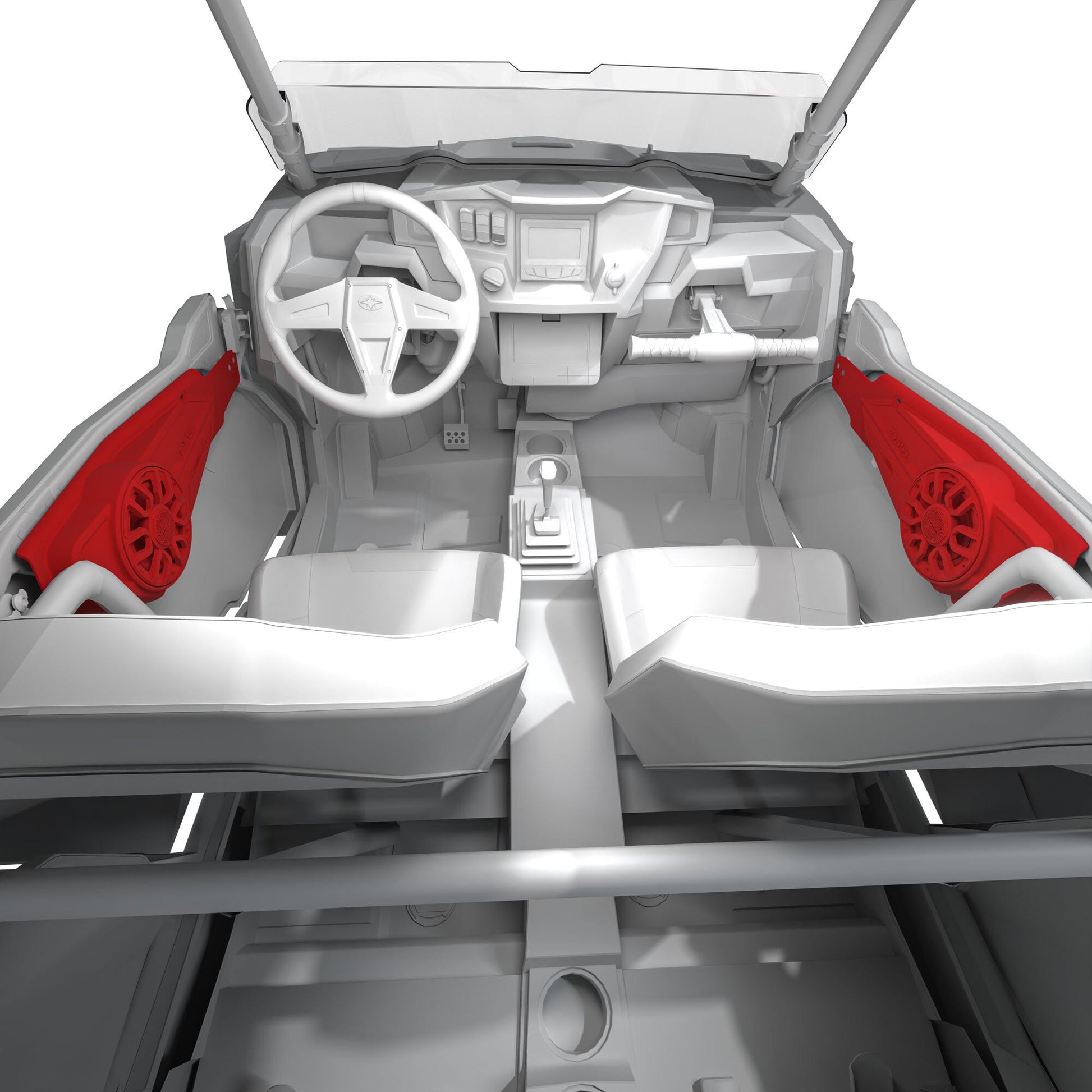 Polaris Front Door Panels Loaded with 6.5" NXL-iQ Coaxial Speakers for RZR-XP Models (2014-2023).