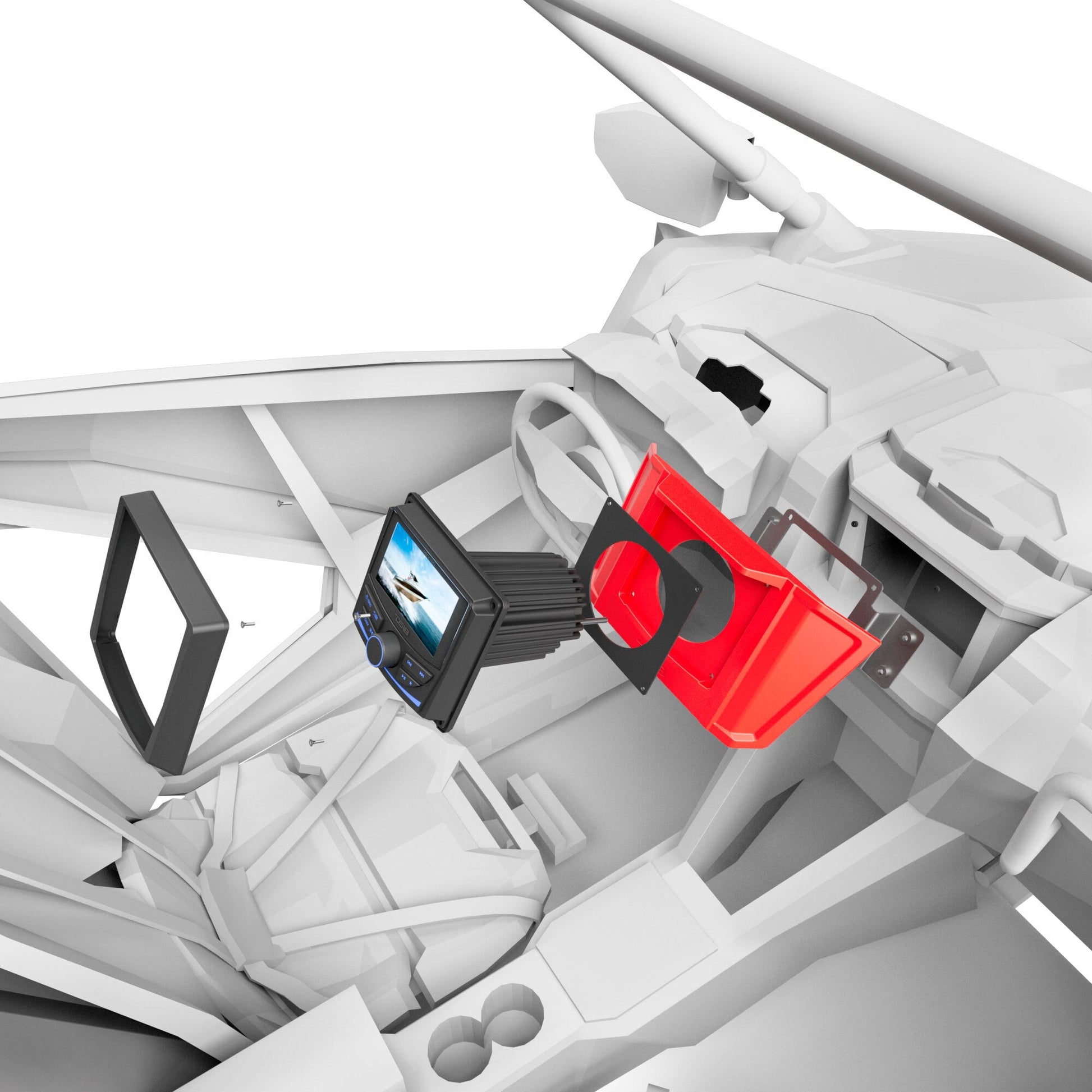 Polaris RZR Upper Dash Kit Compatible with MRX150 Head-Unit.
