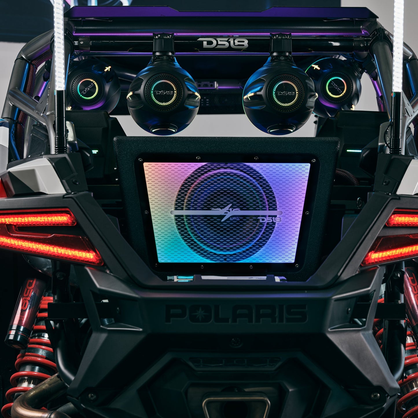 Polaris RZR PRO/XP 10" Bandpass Subwoofer Enclosure for Rear Cargo Box with Digital LED Lights | EXL-X10.2D Preloaded.