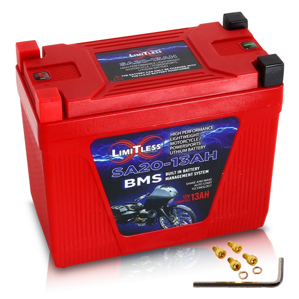 Limitless Lithium Shake Awake 20 Case 13Ah Smart Powersports Battery