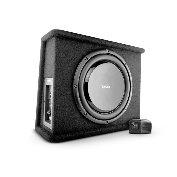 10" Loaded Amplified Shallow Subwoofer Enclosure 350 Watts Rms.