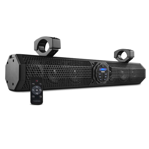 24" Marine Sound Bar Speaker System, 6 Speakers 600 Watts, Bluetooth® v5.0, Rotating Control Panel.