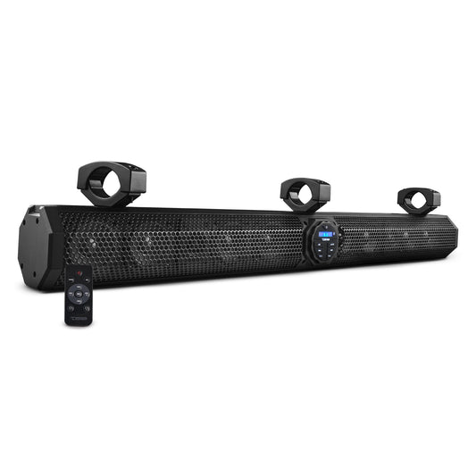 37" Marine Sound Bar Speaker System, 10 Speakers 1200 Watts, Bluetooth® v5.0, Rotating Control Panel.