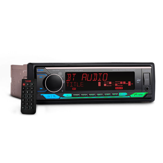 High Power 240 Watts RMS (4 x 60) Digital Media Receiver | Single Din | DSP | APP | Bluetooth Audio and Calling Head Unit | Aux Input | USB | Mechless | AM/FM Radio Receiver | 3V + 3.5V Subwoofer.