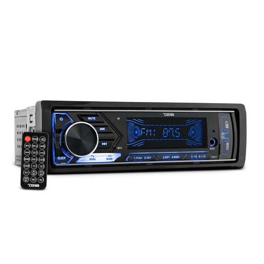 Single-DIN Digital Media Receiver Mech-Less Player, Bluetooth, Dual USB ,7 Volt Preouts.
