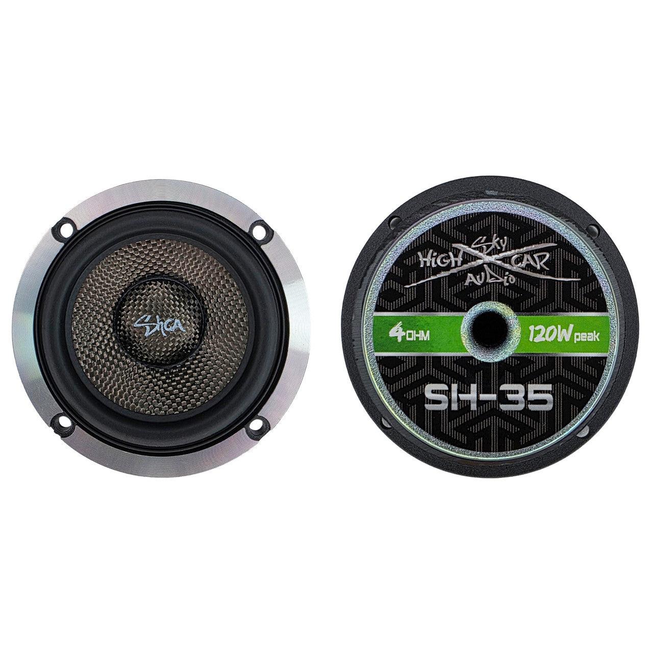 Sky High Car Audio SHCA 3.5" Midrange Speaker – 1" Voice Coil 4 Ohm (Pair) - Audio Sellerz