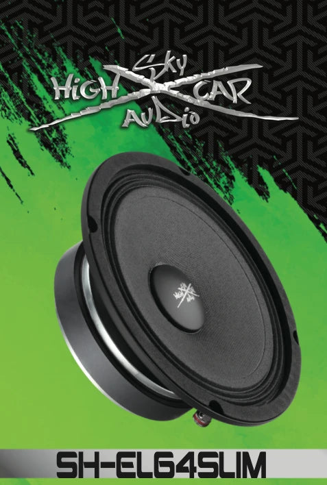 Sky High Car Audio SH-EL64SLIM 6.5" Slim Midrange Loudspeaker – 200W RMS 4 Ohm Single Speaker - Audio Sellerz