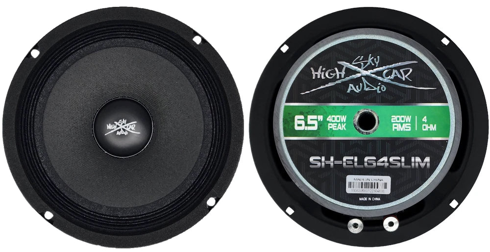 Sky High Car Audio SH-EL64SLIM 6.5" Slim Midrange Loudspeaker – 200W RMS 4 Ohm Single Speaker - Audio Sellerz