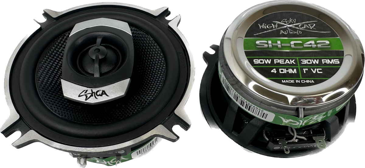 SHCA - C42 4" 2-way Coaxial Speakers (Pair) With Glass Fiber Cone and Pivoting Tweeter - Sold by Audio Sellerz