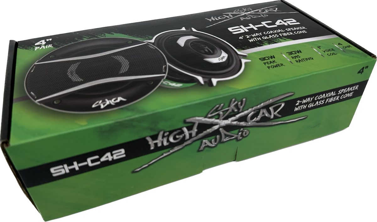SHCA - C42 4" 2-way Coaxial Speakers (Pair) With Glass Fiber Cone and Pivoting Tweeter - Sold by Audio Sellerz
