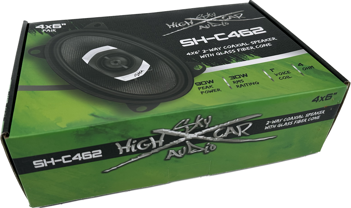 SHCA - C462 4x6" 2-way Coaxial Speakers (Pair) With Glass Fiber Cone and Pivoting Tweeter - Sold by Audio Sellerz