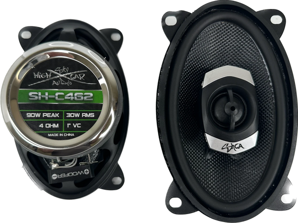 SHCA - C462 4x6" 2-way Coaxial Speakers (Pair) With Glass Fiber Cone and Pivoting Tweeter - Sold by Audio Sellerz