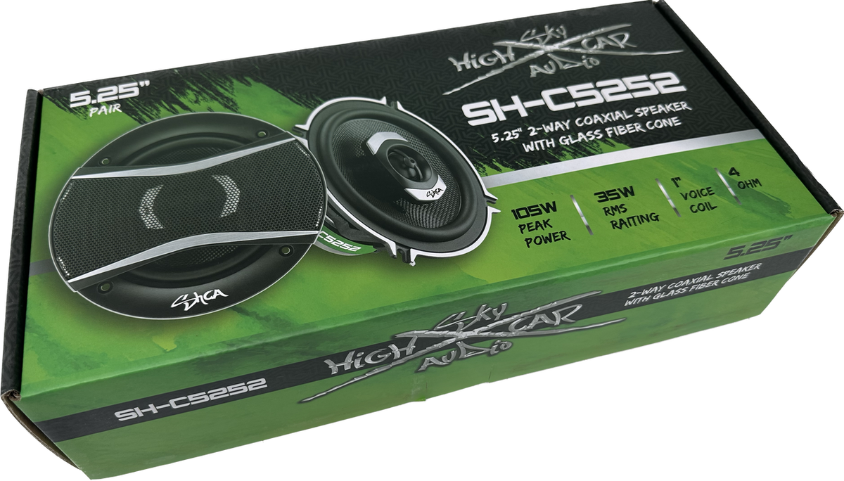 SHCA - C525 5.25" 2-way Coaxial Speakers (Pair) With Glass Fiber Cone - Sold by Audio Sellerz