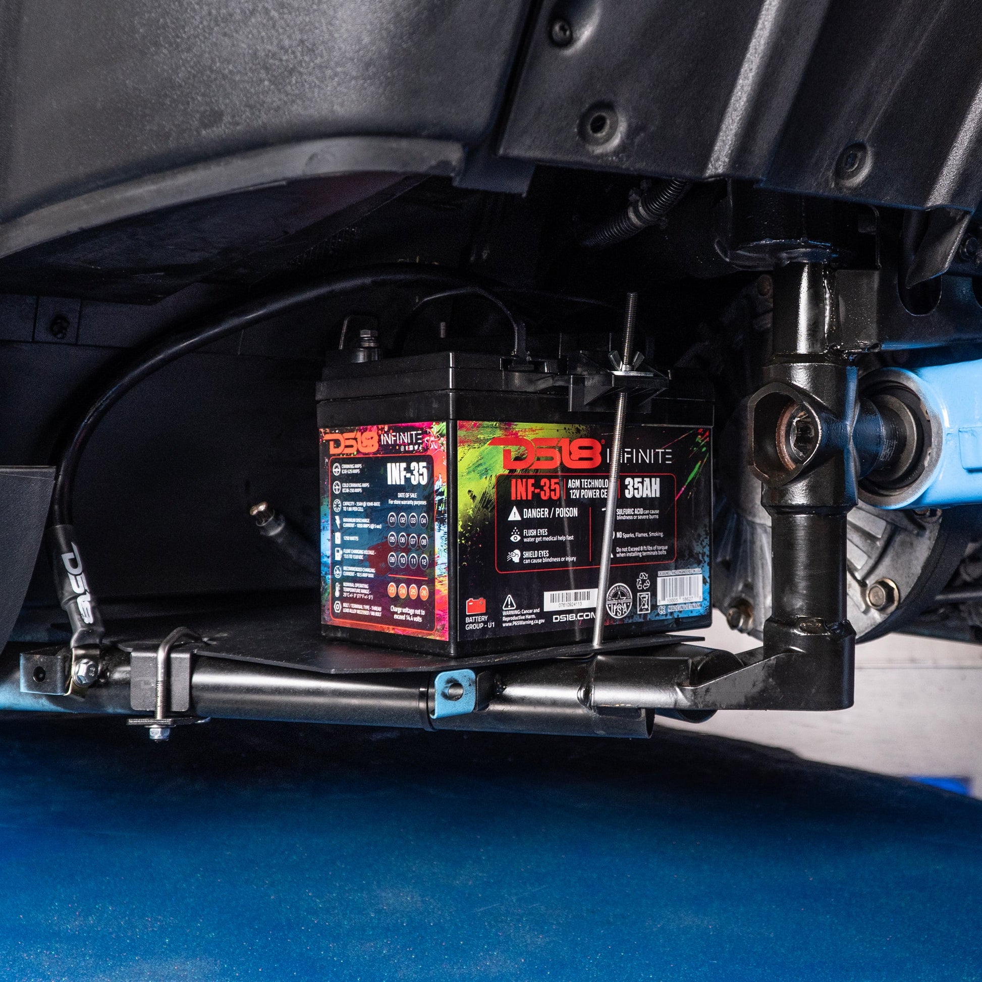 Polaris Slingshot 2020+ Second Battery Mount Kit – Heavy-Duty Auxiliary Battery Tray.