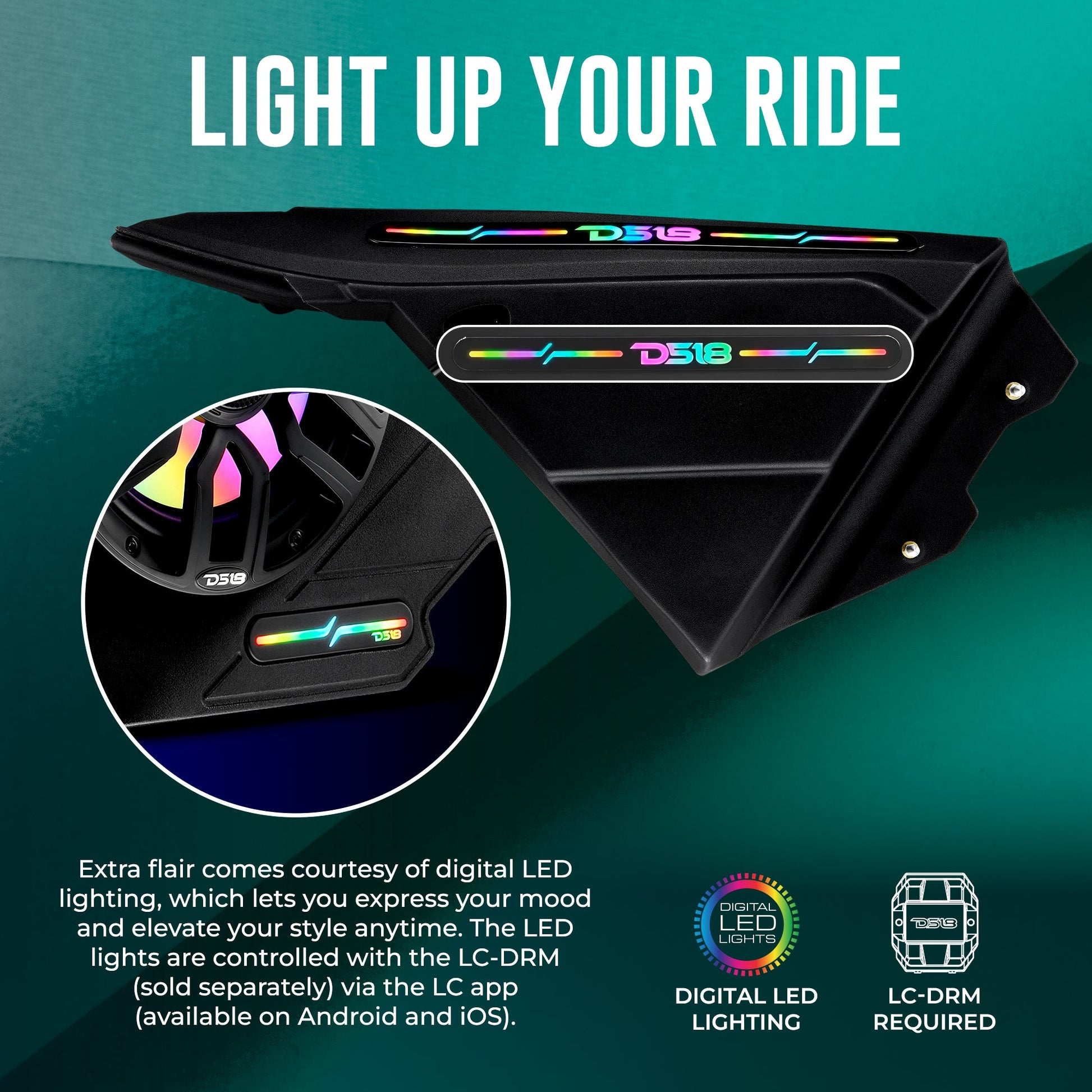 Polaris Slingshot Front Kick Panel Speaker Pods – Loaded with 8" NXL-IQ8/BK Speakers, PRO-TW1LD Tweeters & Digital LED Lights | 2020 - Current.