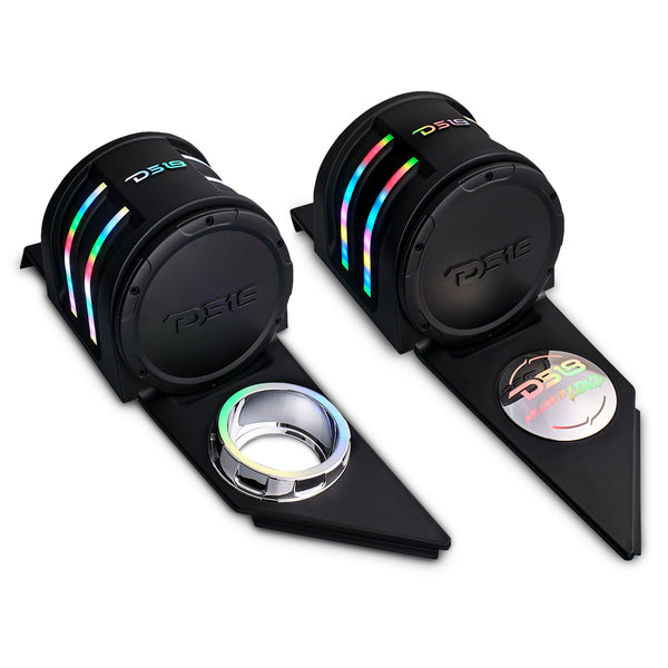Polaris Slingshot Headrest Empty Enclosure With Digital LED Lights fits 4 x 6.5" Speakers | 2015 - Current.