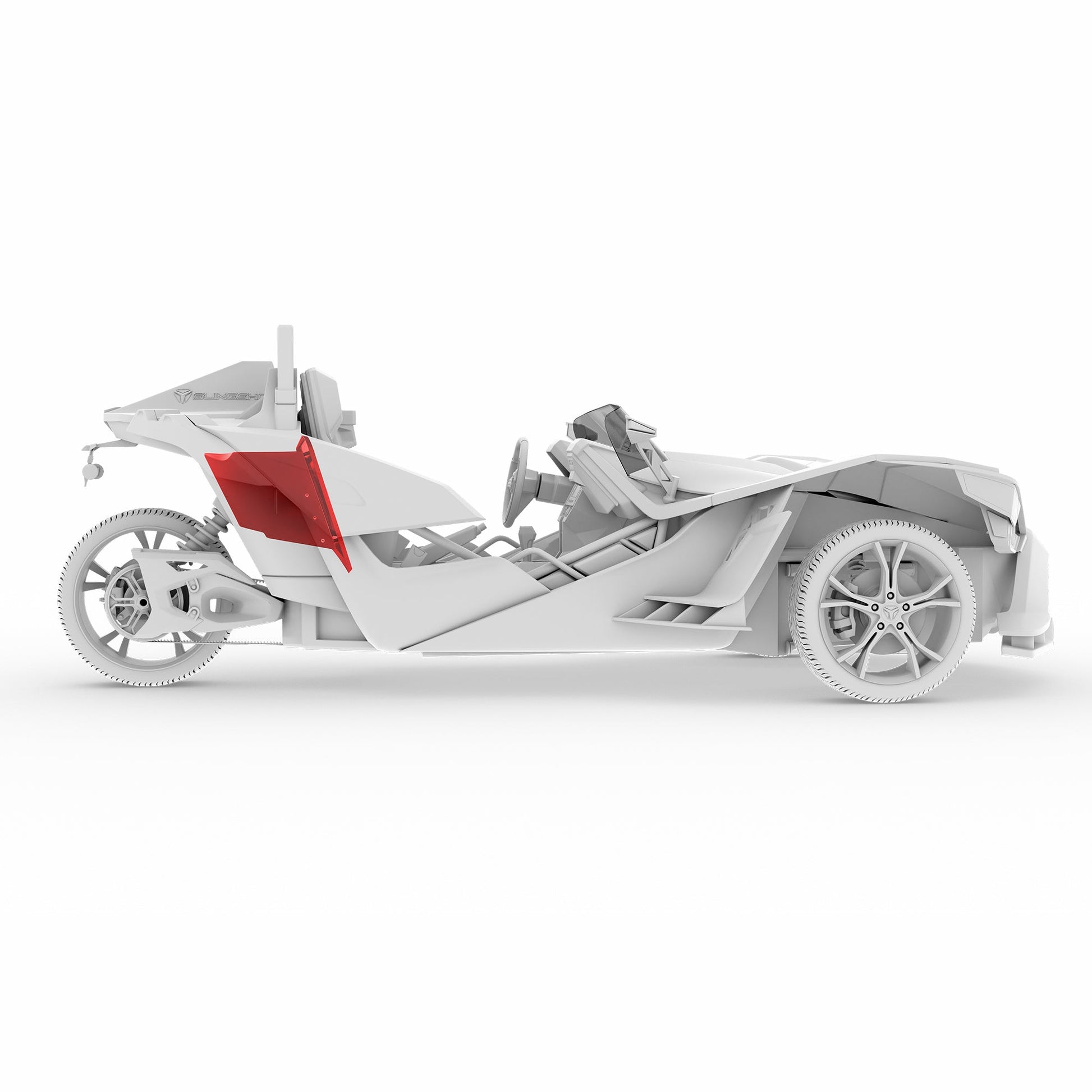 Polaris Slingshot Rear Subwoofer Enclosure Loaded with NXL-IQSUB10/BK and Digital LED Lights | Fits Either Passenger or Driver Side | 2015 - Current.