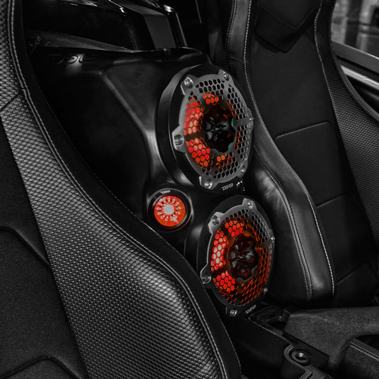 Polaris Slingshot Waterfall Center Console Empty Enclosure fits 2 x 6.5" Speakers & 2 x 2.28" Bullet Tweeter | 2015 - Current.