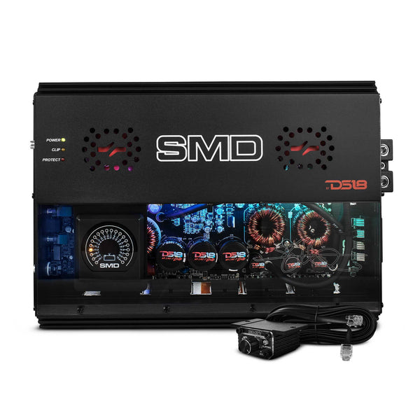 SMD Monoblock Amplifier with VM-1 Voltmeter and Digital LED Lights 3000W RMS at 1-ohm - Steve Meade Designs.