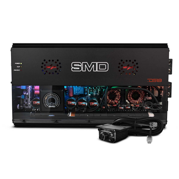 SMD Monoblock Amplifier with VM-1 Voltmeter and Digital LED Lights 5000W RMS at 1-ohm - Steve Meade Designs.