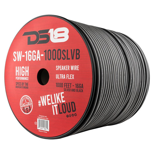16-GA Speaker Wire 1000 Feet -Silver and Black.