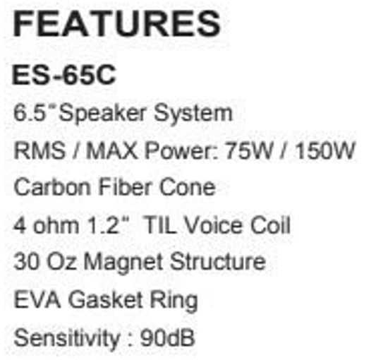 Resilient Sounds ES65C 6.5" Speakers – 75W RMS 4 Ohm (Pair) - Audio Sellerz