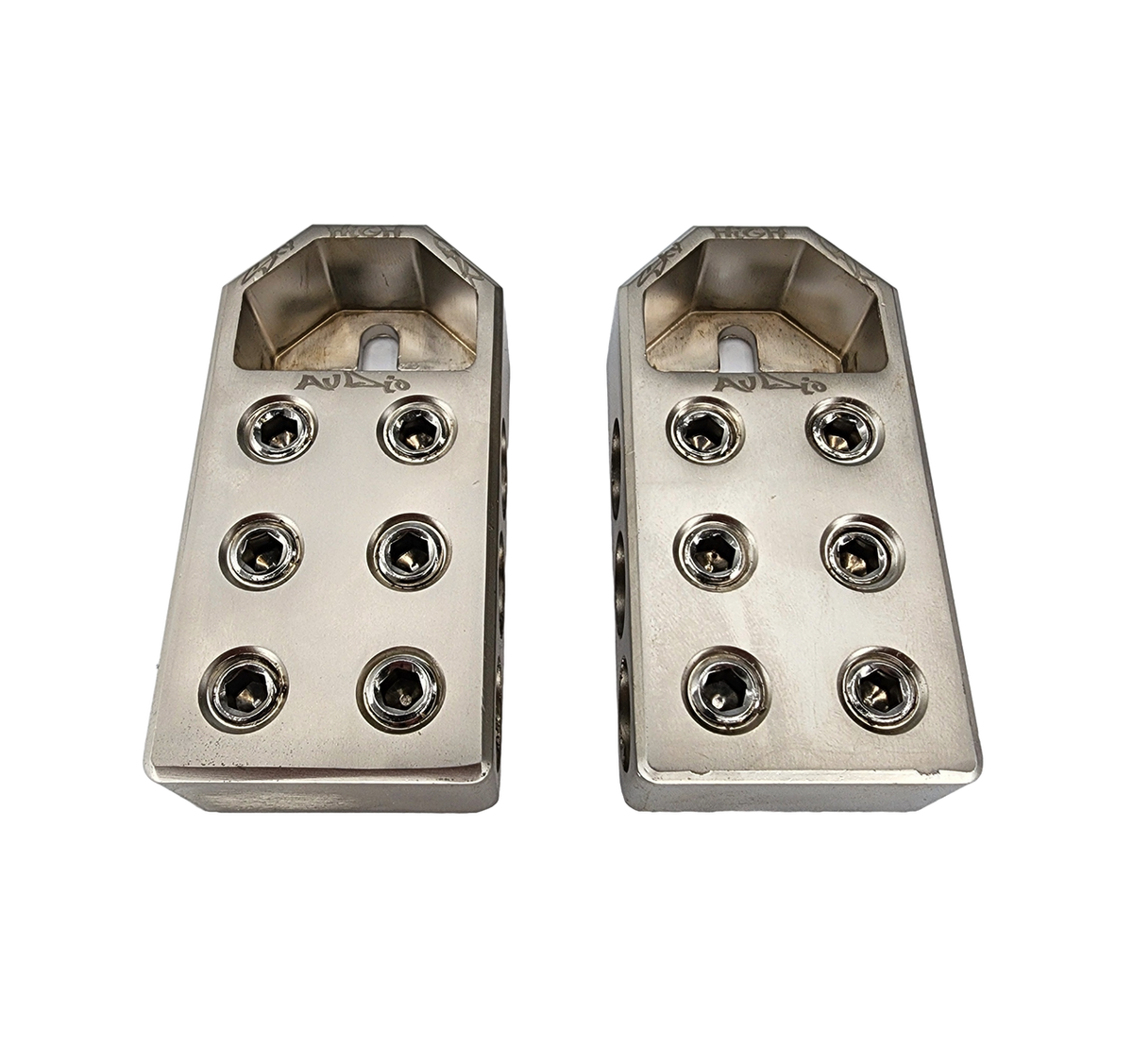 Sky High Car Audio (6) 1/0 or 4 Gauge Cast Battery Terminals – Pair - Sold by Audio Sellerz