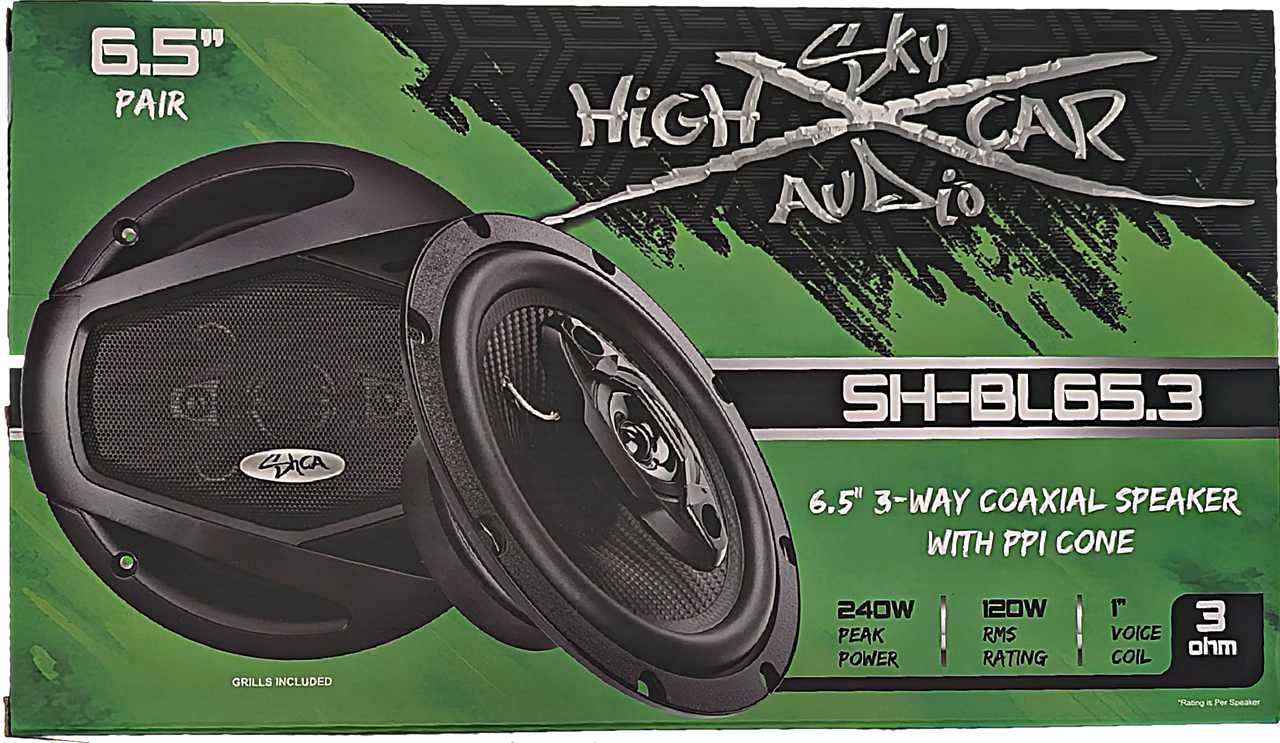 Sky High Car Audio BL65.3 6.5" Coaxial 3 Ohms Speakers Pair - Audio Sellerz