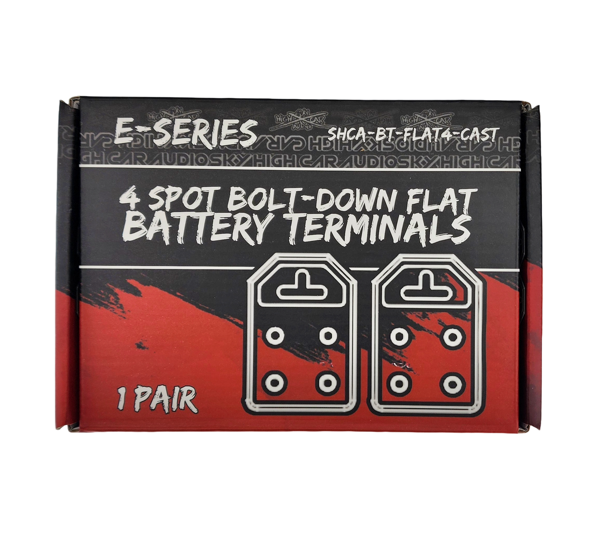 Sky High Car Audio Cast Flat 4 Spot Battery Terminals – Pair - Sold by Audio Sellerz