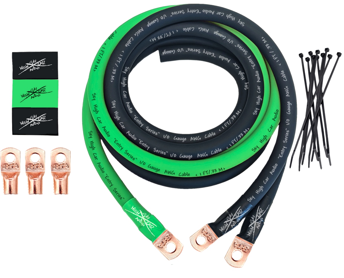 Sky High Car Audio E-Series 1/0 CCA Big 3 Upgrade Kit - Sold by Audio Sellerz