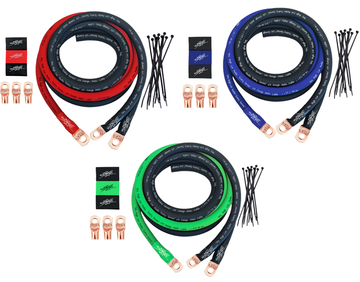 Sky High Car Audio E-Series 1/0 CCA Big 3 Upgrade Kit - Sold by Audio Sellerz