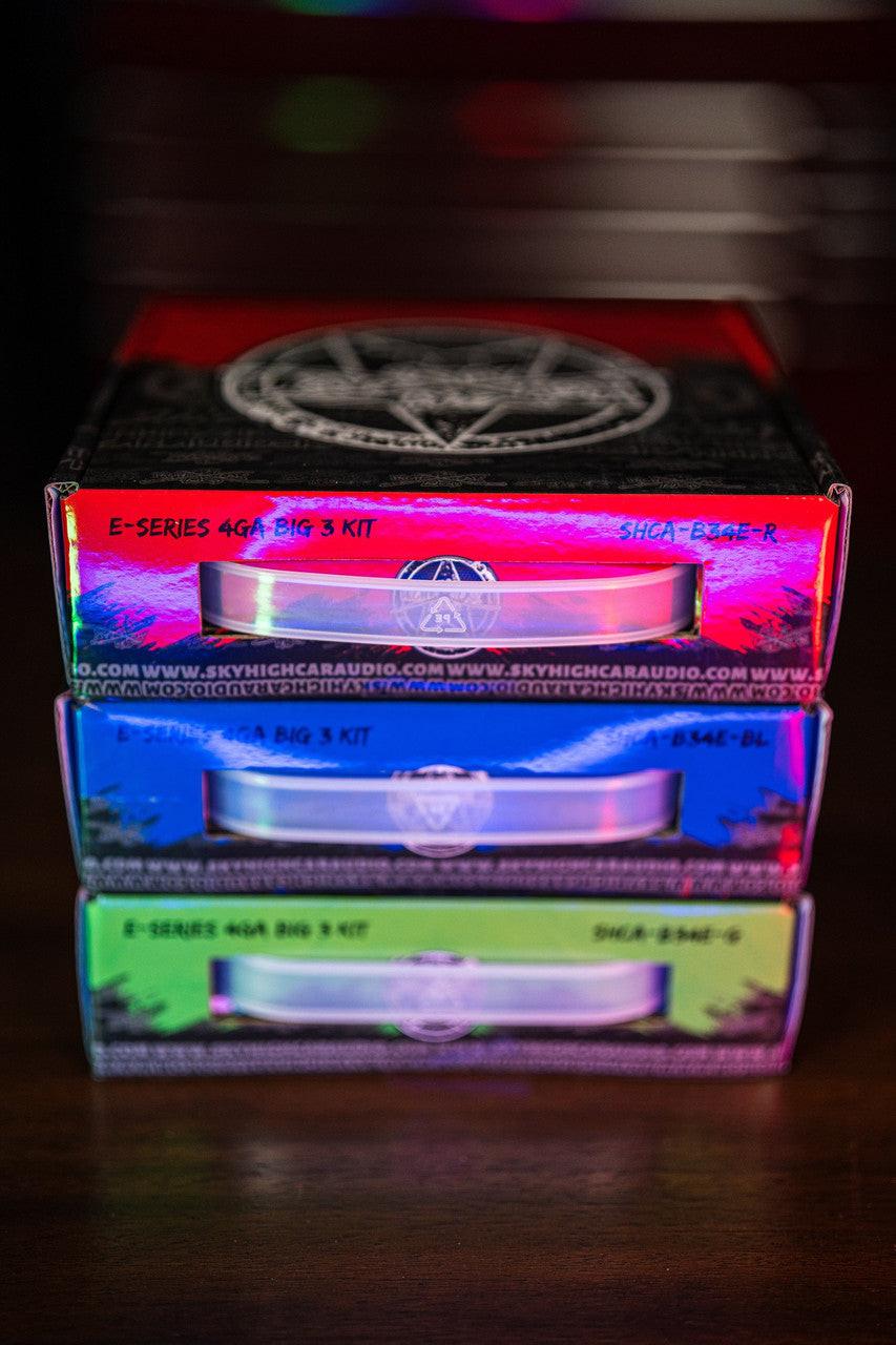 Sky High Car Audio E-Series 4 Gauge CCA Big 3 Upgrade Kit - Audio Sellerz