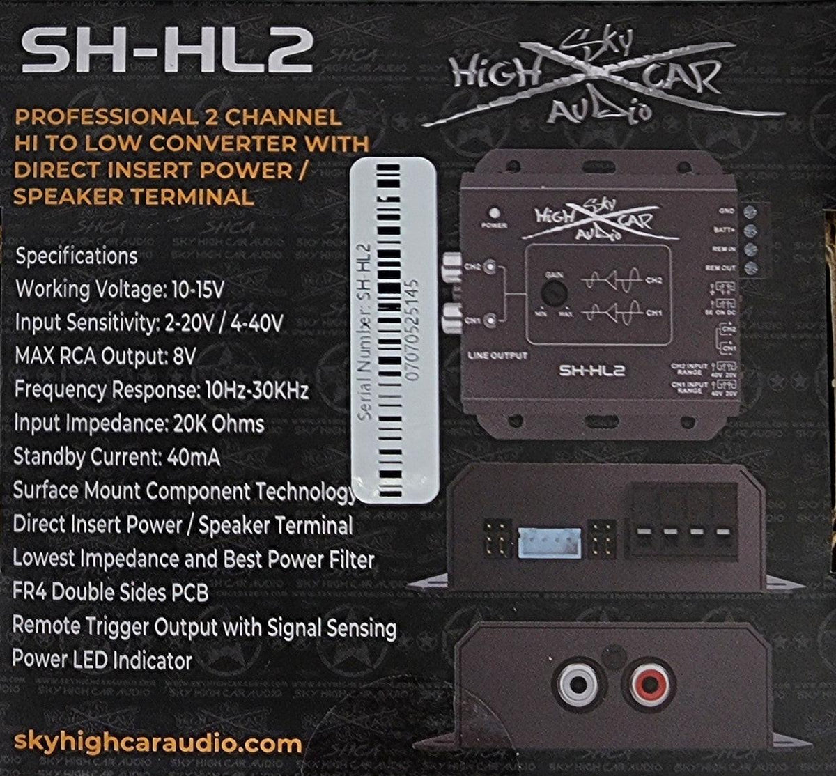 Sky High Car Audio HL 2 -2 Channel Hi To Low Converter - Sold by Audio Sellerz