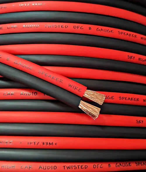 Sky High Car Audio OFC 8 Gauge Speaker Wire – 100ft Spool - Sold by Audio Sellerz