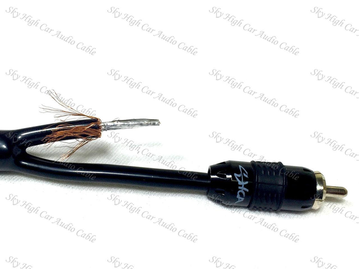 Sky High Car Audio Premium 2-Channel RCA Cables – 1.5ft to 20ft OFC - Sold by Audio Sellerz